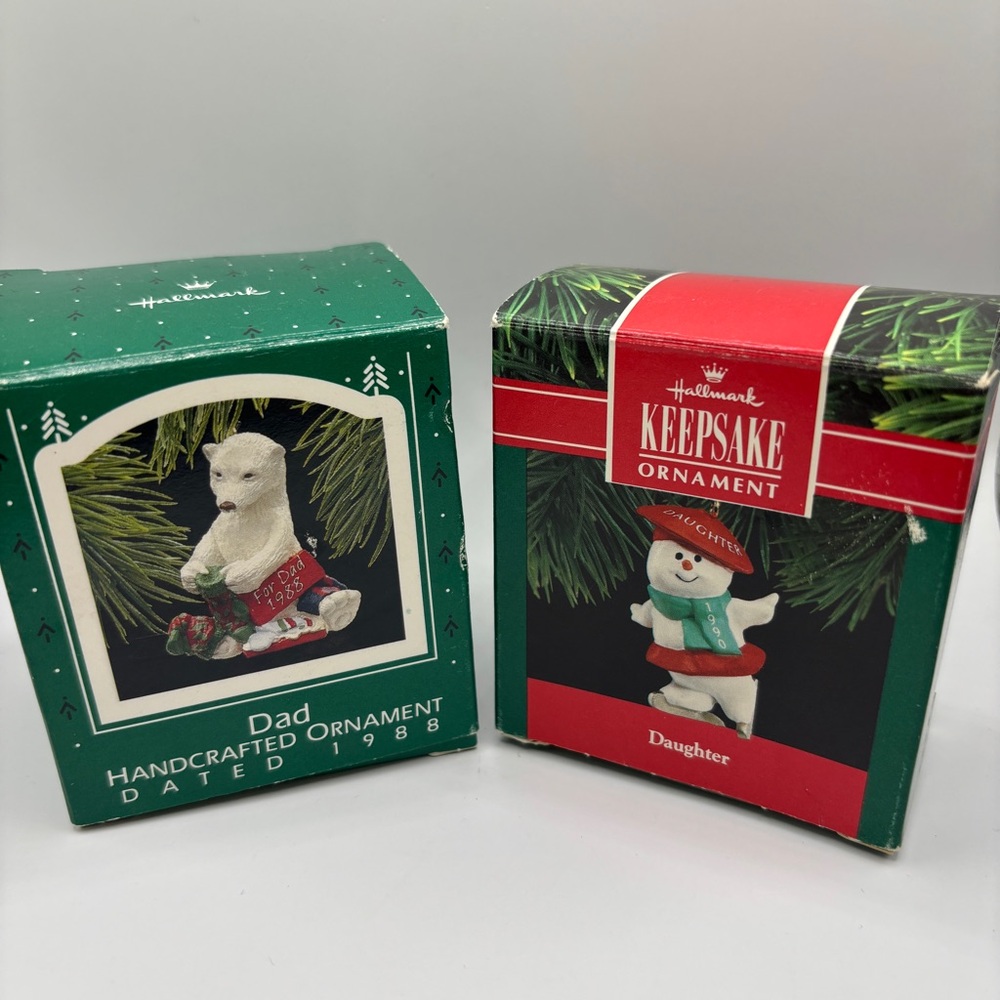 Hallmark 2 pc “Dad” & “Daughter” Handcrafted Keepsake Ornament